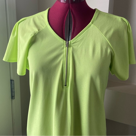 Lily Morgan women green short sleeve pullover sheer top. Size S. Used. - Picture 1 of 10